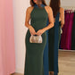 Women Elegant Halter Maxi Dress Sleeveless High Neck Mermaid Evening Party Dress Bodycon Club Ribbon Formal Prom Gown