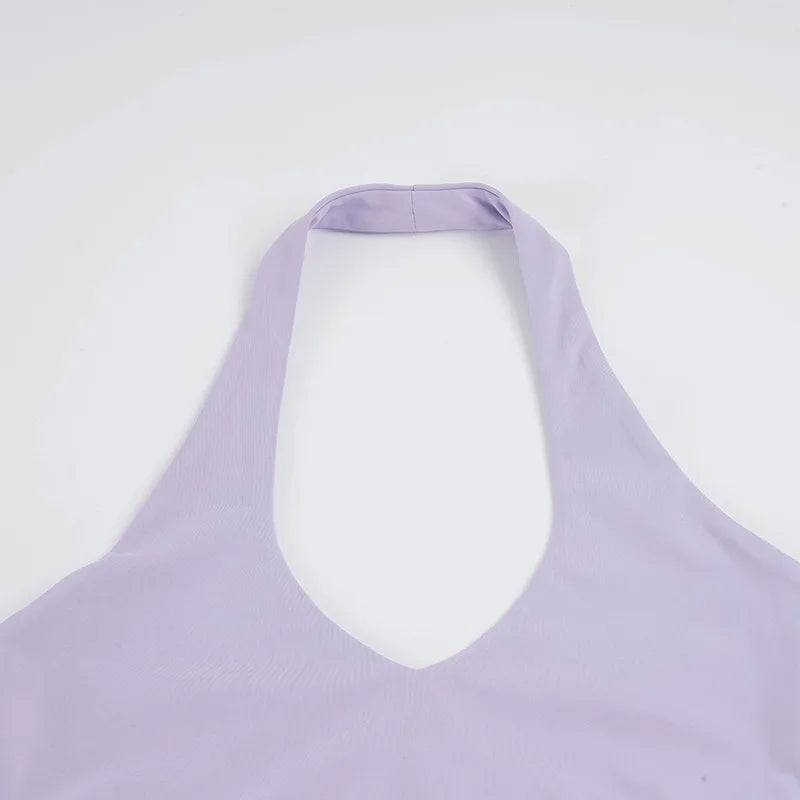 Casual 3 Piece Set Halter Tank Top Sports Bra and High-waist Shorts Summer Yoga Running Fitness Womens Outfits