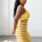 Fashion Hollow Dress Women Trend Elegant Patchwork Backless Sleeveless Stretch Sexy Evening Party Club Long Bodycon