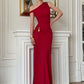 One Shoulder High Split Sexy Maxi Dress Women Elegant Sleeveless Backless Ruched Bodycon Club Party Long Dresses