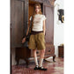 Women's Cropped T-Shirt with Heart Graphic Print, Ruched Side Short Sleeve Top for Everyday