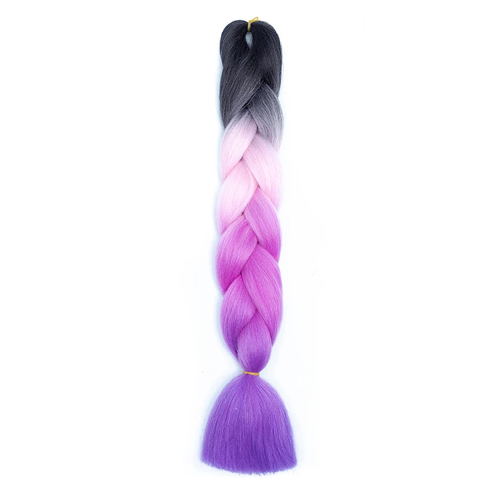 24 Inch Jumbo Braids Extensions Synthetic Braiding Hair Afro Ombre Color kanekalon Hair for Children Braid