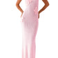 Sexy Women's Halter Neck Knit Dress Sleeveless 3D Flower Hollow Out Bodycon Long Dress Holiday Beach Sundress