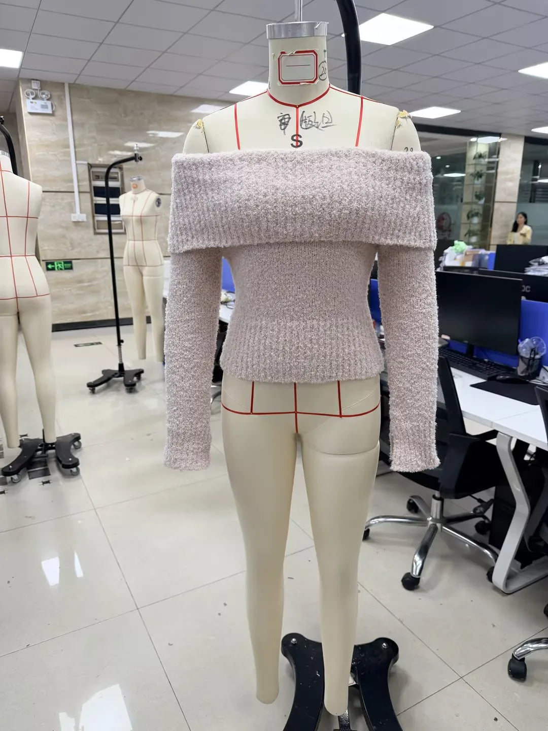 Womens Off The Shoulder Sweater Y2K Oversized Long Sleeve Slouchy Knitted Loose Pullover Sweaters Tops Streetwear