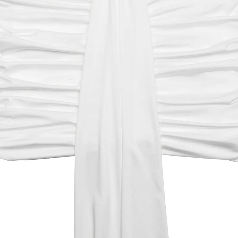 Halter Backless Draped Mini Dress Black White Dresses Woman Clothing Sexy Night Club Outfits