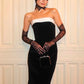 Off-shoulder Strapless Backless Sexy Maxi Dress For Women Patchwork Sleeveless High Waist Bodycon Split Long Dress