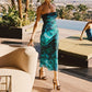 Women Y2K Floral Tube Long Dress Backless Strapless Bodycon Maxi Dresses Summer Holiday Bandeau Dress Beachwear