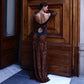 Leopard Print Long Sleeve Gown Off Shoulder Backless Maxi Dresses for Woman Elegant Sexy Party Dress Fall 2026