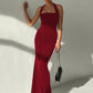 Square Neck Backless Fishtail Maxi Dress Elegant Black Evening Dresses for Woman for Party Wedding Guest