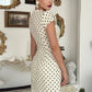 Polka Dot Short Sleeve Sexy Mini Dress Women Elegant Summer Fashion Lace-up Bodycon Club Party Dress Female Clothes