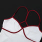 Color Blocking Sweet 2-Piece Set Women Low-Neck Backless Camisole+Elastic Waist Mini Shorts Daily Matching Simple Suits