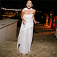 Women Strapless Long Dress with Neck Scarf Off Shoulder Sleeveless Backless High Split Mesh Flowy Tube Top Party Dresses