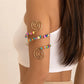 12 Colors Bohemian Stone Upper Armband Cuff Open Bangles for Women Tassel Long Chain Pendant Arm Body Bracelet Jewelry