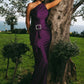 One Shoulder Backless Sexy Maxi Dress Women Gown Fashion Inclined Collarsleeveless Backless Bodycon Club Party Dresses