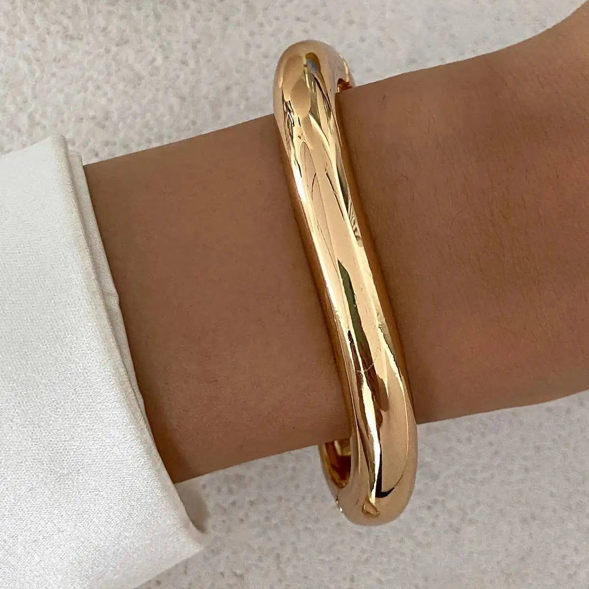 3 Styles Irregular Geometric Stackable Bracelets for Women Fashion Glossy Gold Color Spring Opening Bangle Party Jewelry