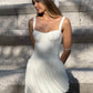 Fashion Spaghetti Strap Sexy Mini Dress Women Elegant Sleeveless Backless High Waist Pleated Club Party Dress 2025