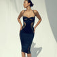 Sexy Mesh Insert Bodycon Midi Dress Black See Through Party Nightclub Evening Dresses for Women Fashion 2023