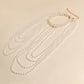Bridal Tassel Imitation Pearl Shoulder Chain Necklace for Women Elegant Shawl Wedding Jewelry Accessories