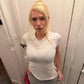 V Neck Side Split Short Sleeve Tops Asymmetrical Tight Fitted White Tshirt Woman Clothes Summer 2026