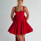 Backless Bow Sexy Mini Dress Women Fashion Elegant Spaghetti Strap Sleeveless High Waist A-line Club Party Dress New