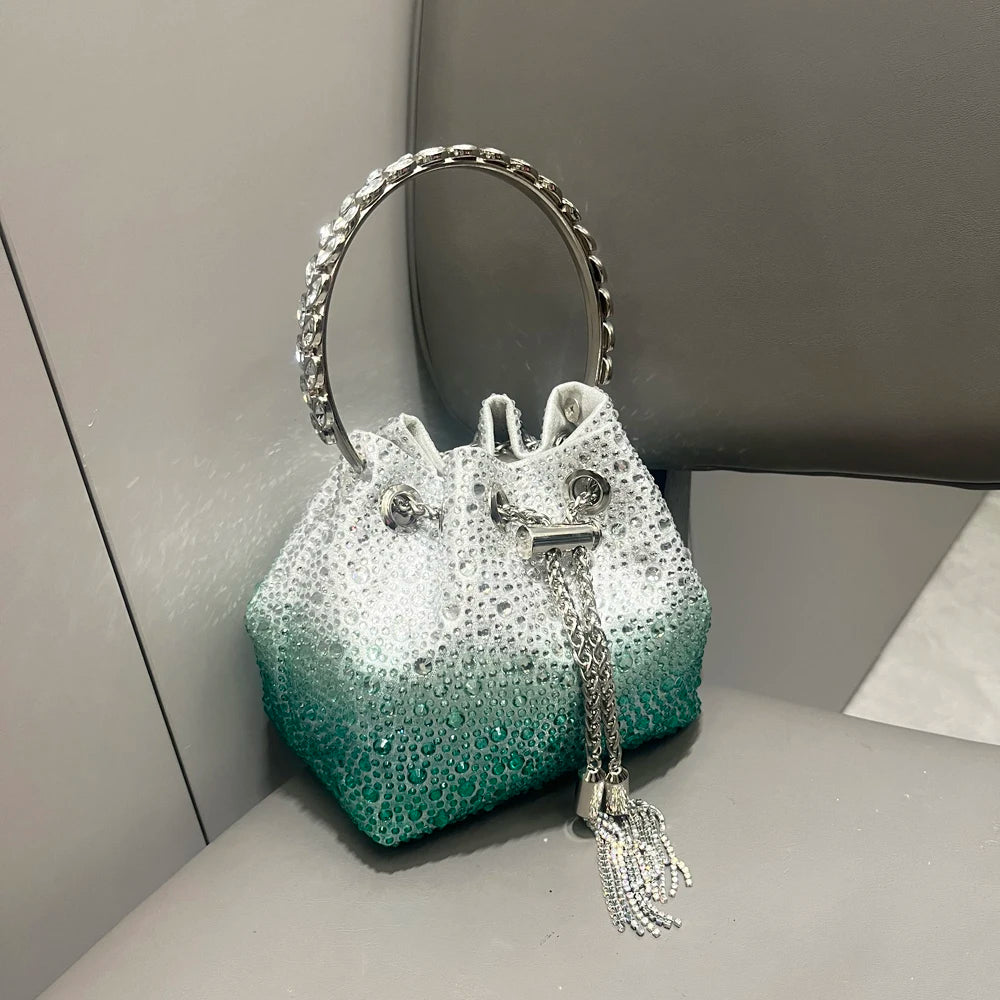 Rhinestones Evening clutch Bag Purses and handbag luxury Designer shoulder bag Shiny Crystal Clutch purse bucket bag
