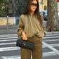 Oversized Jackets Top For Women Fashion Loose Long Sleeve Patchwork Pleated Lapel Cardigan Tops Casual Coats Fall
