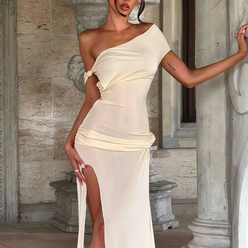 See Through Off Shoulder Slit Maxi Dress Beach Outfits Women Elegant Sexy Summer Dresses 2026