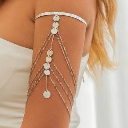 17 Styles Boho Crystal Pendant Cuff Open Bangles for Women Wed Bridal Goth Tassel Link Arm Bracelets Party Jewelry Gift