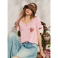 Strawberry Print Loose Fit Graphic Tee, Punk Street Casual Knit T-Shirt, Sweet Cool Daily Top for Women