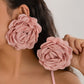 Exaggerated Big Rose Flower Stud Earrings for Women Fashion Statement Goth Piercing Earrings Wed Bridal Y2K Jewelry New