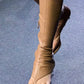 New European and American Fish Mouth Clip Toe Mid Boot, Fashionable Thin High Heel Side Zipper Women's High Tube Cool Boot