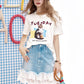 2025 Summer New Arrivals Lace And Lace Patchwork A-Line Denim Skirt For Women