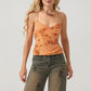 Women Sequin Chiffon Halter Top Fashion Mesh Splicing Sleeveless Backless Split Slim Fit Tops Lady Summer Beach Top