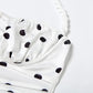 Polka Dot Print White Two Piece Set Woman Twisted Cutout Halter Top and Midi Skirt Elegant Sexy Summer Outfit