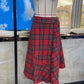 Vintage Asymmetrical Plaid Maxi Skirt for Women Gothic Pirate Elastic Waist A-Line Pleated Long Skirts Y2K Streetwear