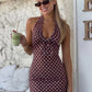 Polka Dot Summer Dress for Woman 2026 Fashion Sexy Halter Neck Backless Mini Bodycon Dresses