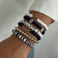 6Pcs Trend Creative Black White Soft Ceramic Acrylic Bead Bracelet Set Versatile Letter Bracelet on Hand Accessory Jewelry