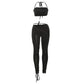 Hollow Bandage 2 Pieces Set for Woman Sexy Clubwear Rave Outfits Festival Halter Top and Leggings Pants Suits