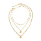 Elegant Multilayer Imitation Pearl Heart Pendant Necklace for Women Y2K Style Metal Clavicle Chain Jewelry Accessory
