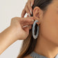 High Quality Exaggerated Blue Denim Hoop Earrings for Women Vintage Big Star Round Triangle Square Geometric Earring Y2K Jewelry