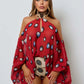 Women Halter Off Shoulder Sexy Bodysuit 2 Piece Outfit Leopard Print Sheer Blouse Shorts Set Clubwear Matching Sets