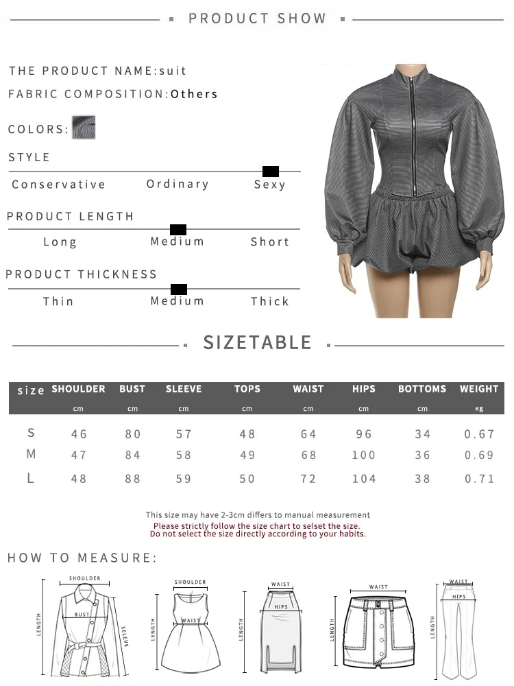 Chic Casual Stripe 2 Piece Set Women Autumn New Style Zipper Cardigan Full Sleeve Jacket+Ruched Mini Skirts Streetwear