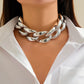Exaggerated Plastic CCB Big Chunky Chain Necklace for Women Vintage Goth Twisted Lock Thick Choker Grunge Jewelry Steampunk Men