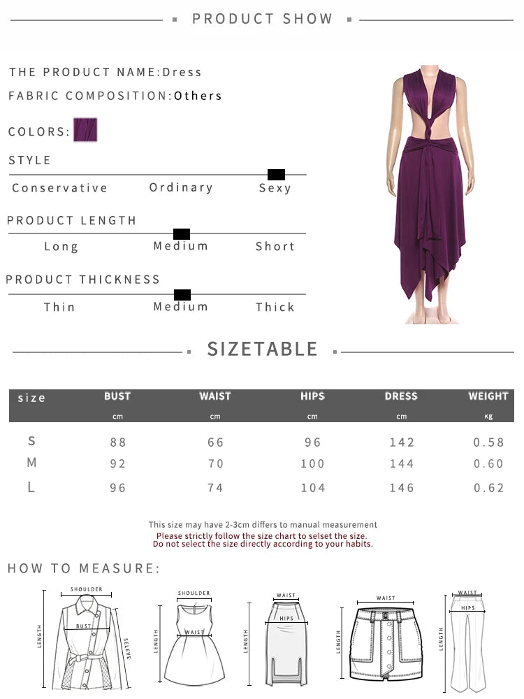Braid Waistless Dress Women Peach Buttocks Backless Patchwork Summer Vacation Elegant Irregular Hem Party Vestidos