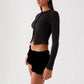 Women Crop Tops Summer Knit Ribbed Button Front Long Sleeve Shirt for Club Streetwear Aesthetic Grunge Clothes