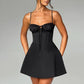 Women Y2k Lace Trim Mini Dress Sexy Spaghetti Strap Backless Short Dress Low Cut Bodycon Sundress Streetwear