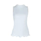 White Ribbed Tank Top with Frill Trim Old Money Style Sleeveless Tops 2026 Summer Clothes for Women