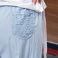 Lace Trim Wide Leg Elastic Waist Pants, Lightweight Casual Trousers, Romantic Versatile Daily Wear for Women