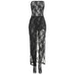 Elegant Jacquard 2 Piece Set Women Sexy Wild See Through Irregular Hem Sleeveless Long Tops+Pants Fashion Party Suits