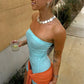Off-shoulder Strapless Sexy Mini Dress Women Fashion Patchwork Sleeveless Backless Ruched Club Party Dress Elegant